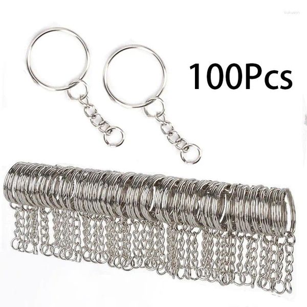 Hundetikett 100pcs Lieferungen Kette für Großhandel Connectors 25mm Schlüsselbundschmuck machen Schlüsselling -Zubehör Hunde Ring