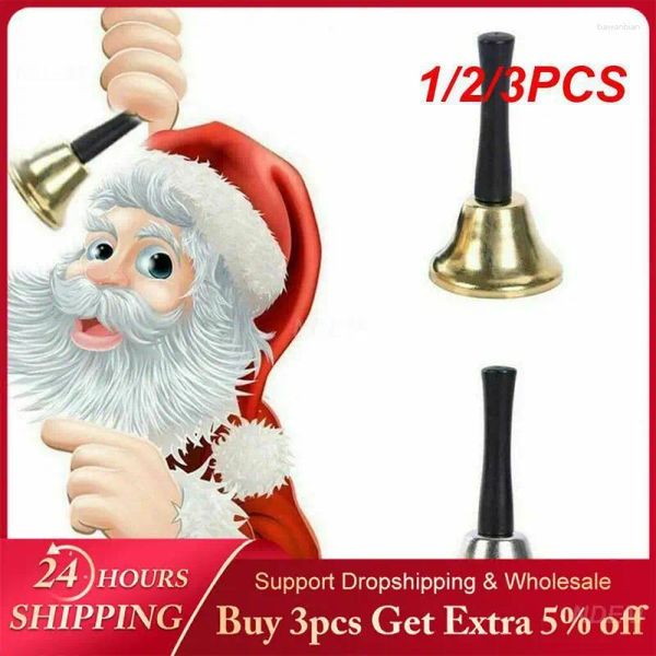 Forniture per feste 1/2/3pcs Gold and Silver Delielful Sound G Bellly Claus Hand Bell Ornaments High Demand