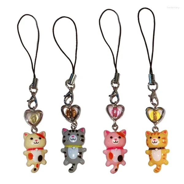 Chaves celulares Strap pingente de coração Anti -Lost Keyring Presente 57bd