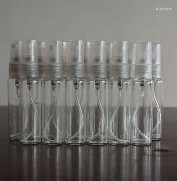 Bottiglie di stoccaggio 600pcs/lotto Clear 10 ml 1/3 once Atomizzatore a spruzzo remirabile vetro vuoto profumo profumo di campione liquido bottiglia all'ingrosso
