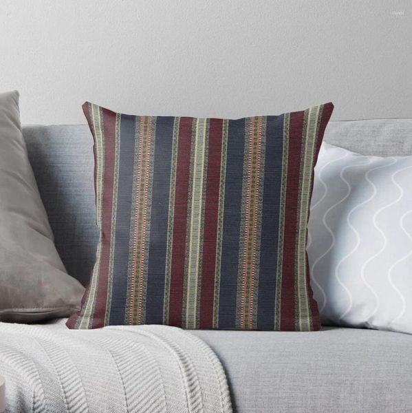 Pillow Navy Stripe Burgund und dunkelblau Country Tapestry -Luxus -Sofa für Sofashüllen werfen