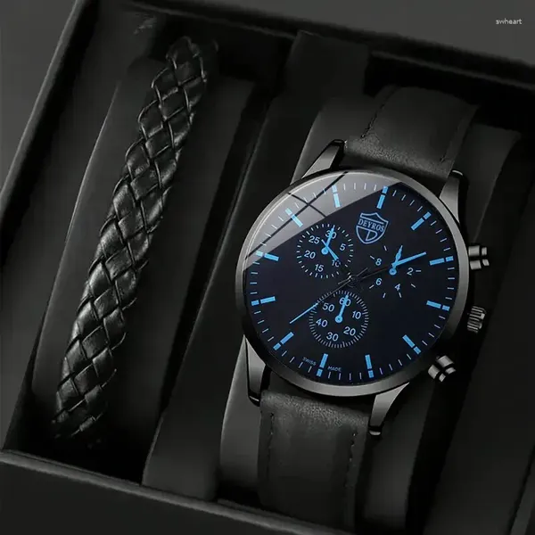 Нарученные часы минималистские мужские модные спортивные часы кожаные браслеты набор роскошных деловых Quartz Watches for Men Gift Relogio Masculino
