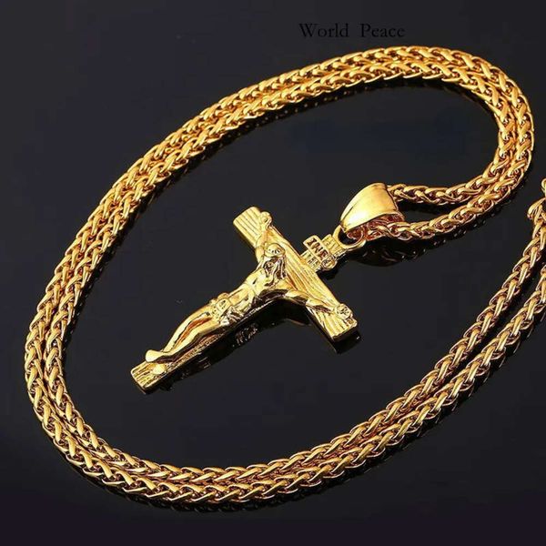 Collana di Gesù religiosa Gesù Cross per uomini Fashi