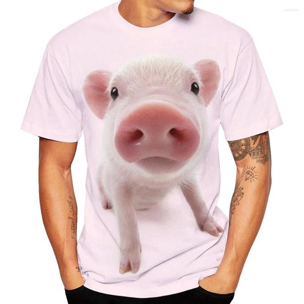 Camisetas de camisetas masculinas de verão impressão 3D Funny porco camisetas de porco fofas de rua de animais fofas homens mulheres casuais camisa de tamanho grande as crianças teses de tops roupas