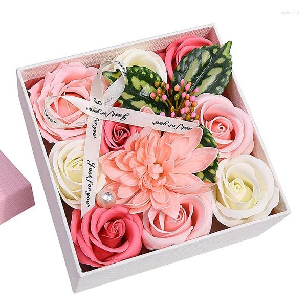 Декоративные цветы оптовые цветочные ароматические ванны эфирное масло мыло розовая роза подарочная коробка подарочная коробка в день святого Валентина мама