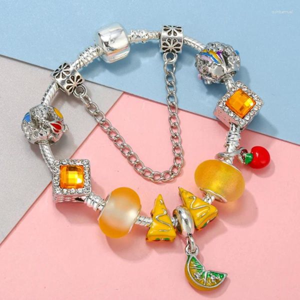 Charm Bracelets Mode-DIY-Armband für Frauen mit Sandwichfrüchte Charms Perlen Anhänger hochwertiger Schmuck Großhandel
