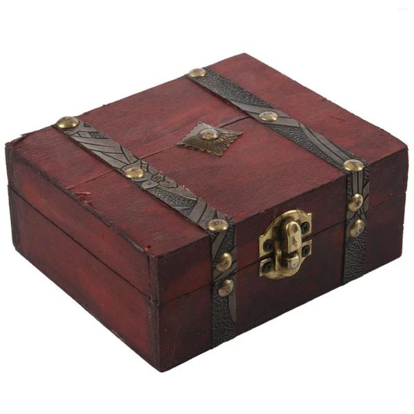 Aufbewahrung Flaschen Holz Vintage Lock Treasure Chest Juwely Box Hülle Organizer Ring Geschenk