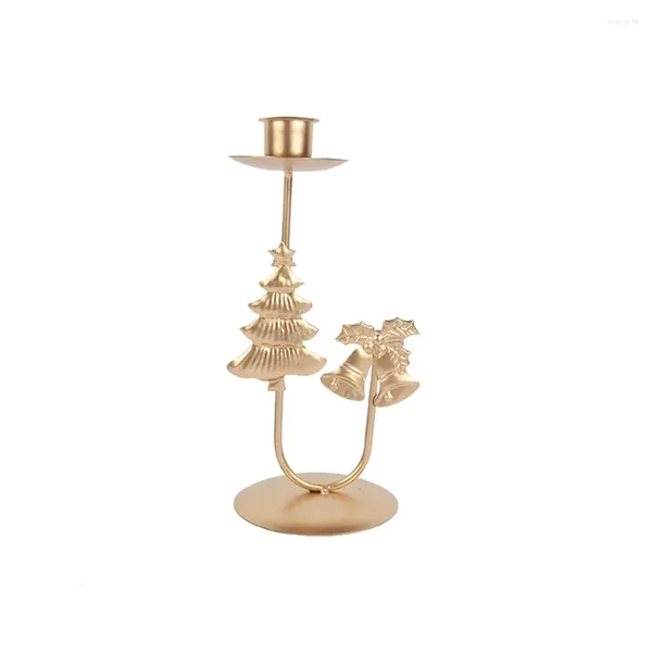 Titulares de velas 1pcs de Natal Candlestick Retro Pedido de ferro forjado Decoração criativa para casa