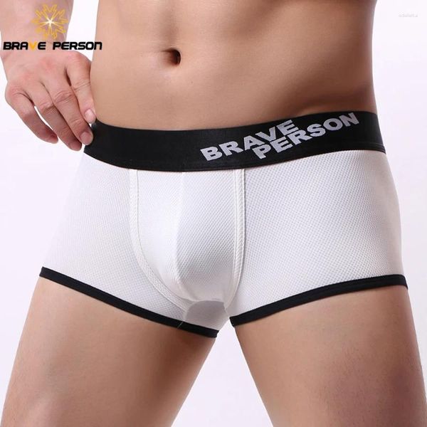 Underpants Person Brave Solid Color Intwear Men Sexy Boxer Shorts Nylon Mens Boxer Minteri di moda maschile
