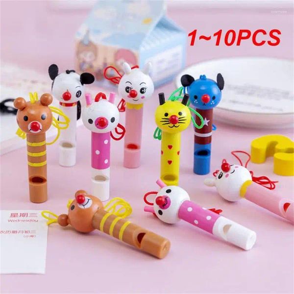 FORNO PARTY 1-10ps Mini Whistles in legno Whistles Kids Birth Birthing Decoration Decoration Baby Shower Noice Maker Toys Goody Borse Pinata