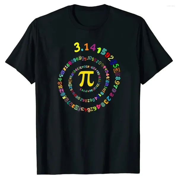 Herren-T-Shirts Lustige Pi Day Shirt Spiral Mathe Tee für 3,14 T-Shirt Top T-Shirts Gespürte Baumwolltops Einfache Männer Stil Männer