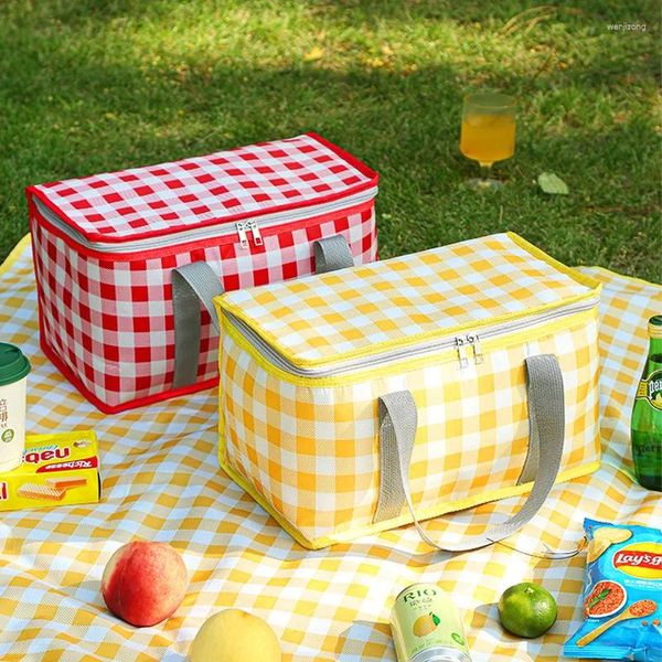 Borse da stoccaggio 35x20x20cm in stoffa oxford borse da pranzo per picnic esterno box in alluminio addensato in alluminio box portatile cesta cesta impermeabile