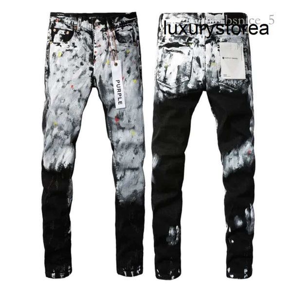 Jeans maschile uomo viola jean pantaloni designer adesivi attillati neri sottili lavati leggero motociclisti rock rock revival jogger vere religioni uomini 5271