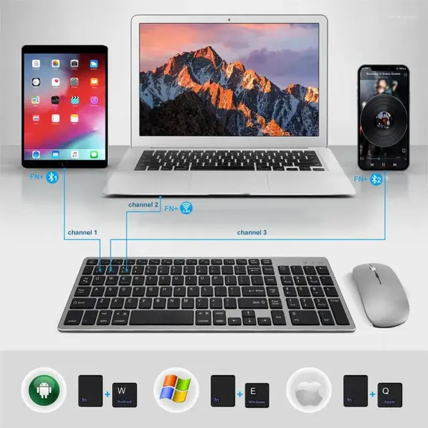 Tischlampen Wireless Keyboard Dual-Mode-Ladung Stummer Laptop All-in-One Desktop Game Office