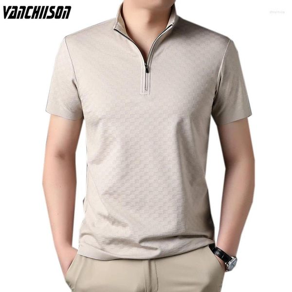 Magliette da uomo uomo 50% camicia in cotone top collare per maniche corte per estate in tessuto coreano in stile coreano abbigliamento di moda maschile 00781