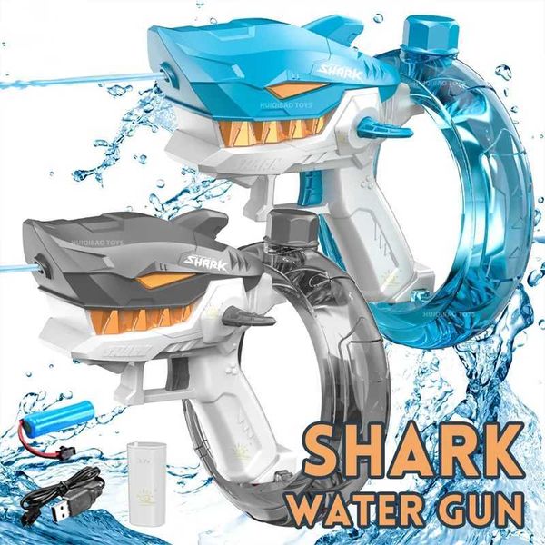 Gun Toys New Summer Electric Automatic Water Cannon Portable Childrens Beach Bightasy Fantasy Fantasy Shoot Game Childrens Toysl2405