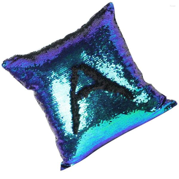 Pillow Tone Glitter lantejous Casos e cobre a coloração em escala do euro Decorative Home Sofá Passagem (verde com