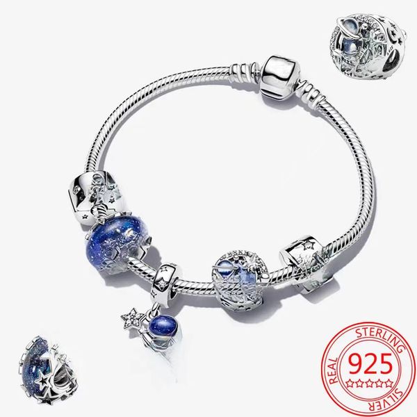 Nuovo popolare Tema Bracciale Sterling PANDORAS PANDORAS STERLING SET BRACHETTO SET PENDANT GALAXY VISOGNO DONNA GIOIGLIE DOMENA GIOIGLIE REGALO RAMIGNATI