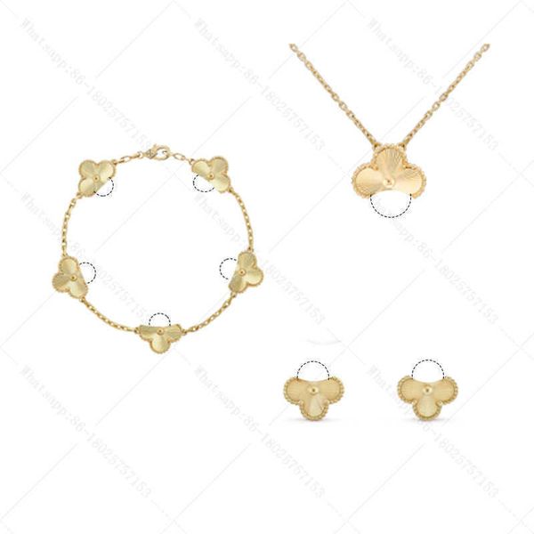 Necclana designer Vanca Luxury Gold Chain 18 Gold Clover Fritillaria Big Fritillaria Big and Picle Fiori dieci fiori venti fiori Lunga maglione catena