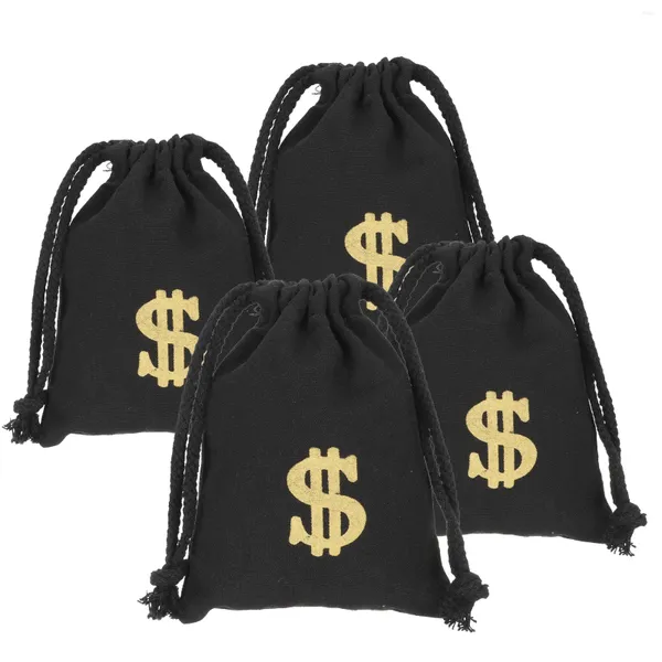Hediye Sarma Dolar Çekme String Çanta Depolama Zip Şeker Oyuncak Giysileri İşaret Partisi Tuval Drawstring Torbaları