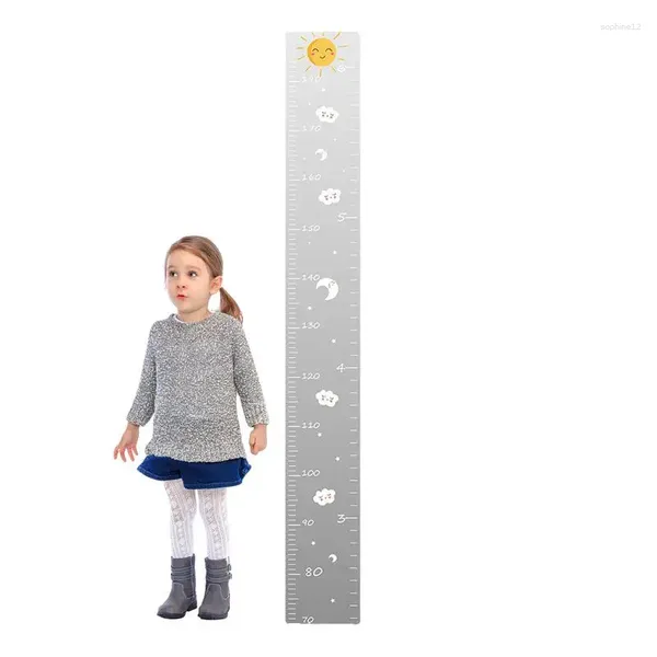 Cabeça de crescimento de estatuetas decorativas para crianças que quebram altura acrílica Medição de altura espelho decoração de parede de parede com fita adesiva com fita