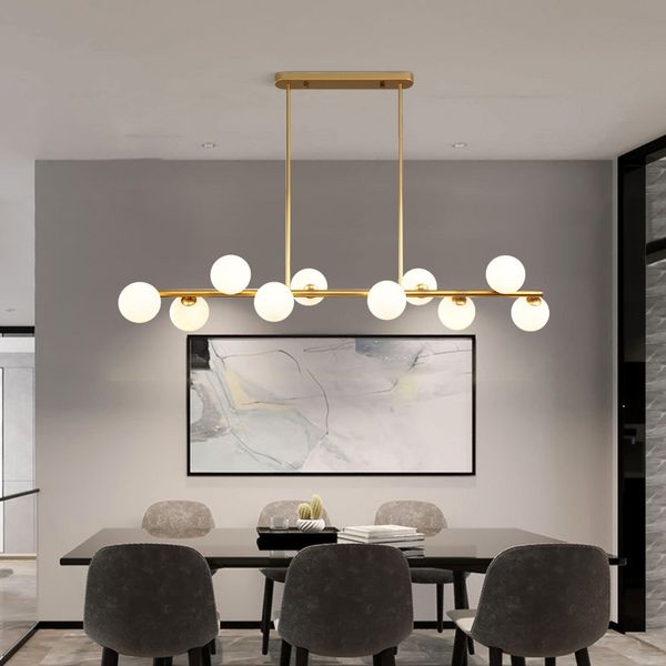 Moderna sala da pranzo a soffitto sospensione di vetro orizzontale sfere di vetro orizzontale lampadario cucina lampada appesa office scrivania lampada frontale