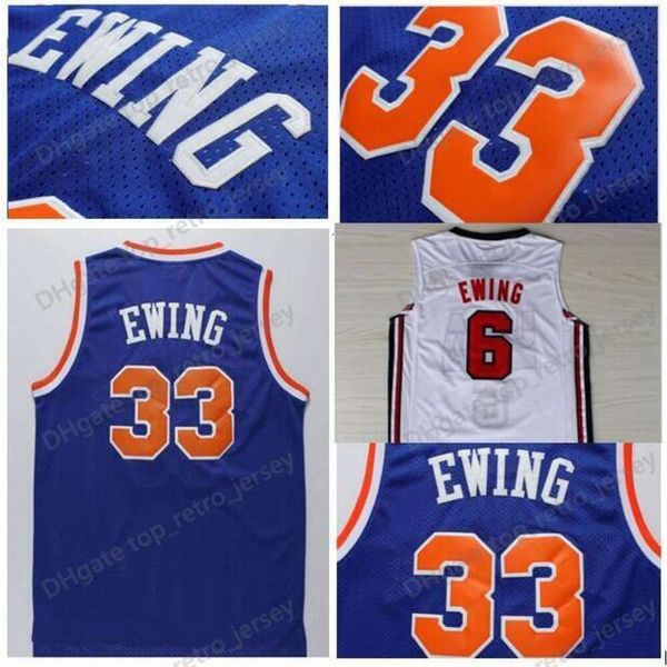 Вышивка хорошего качества Patrick Ewing Sports Sport Rush Blue Drazen Petrovic Jerseys Allen Iverson College носит доктор J Julius Erving Sportswear