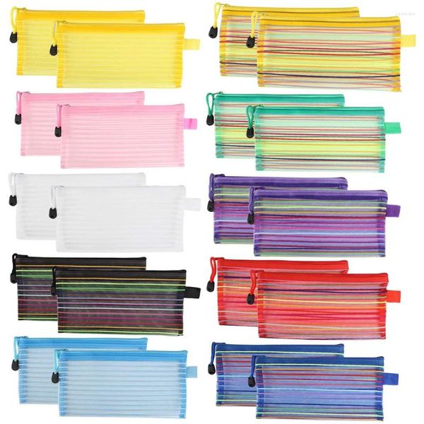 Aufbewahrungstaschen Fall Beutel Stift Schreibweise Zipper School weiche Klare Kinder Plastik Teen Erwachsene Koffer Cool Organizer Make -up transparent