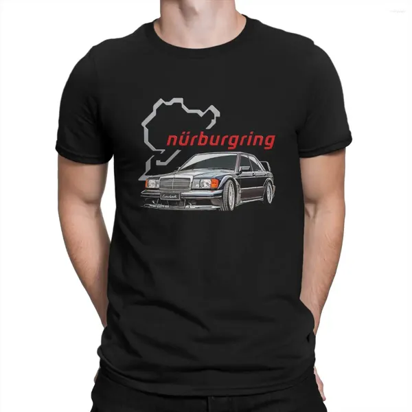 Herren-T-Shirts Nurburgring Automobil Merch 190e Vintage T-Shirt Short Sleeve Round Neck T-Shirts Baumwolle Geburtstagsgeschenk