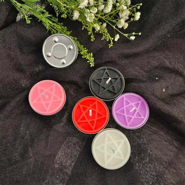 5pcs Kerzen Pentagramm Teelicht Kerzenbiene Bienenwachs Teelicht Magie Zauber Kerzen heidnische Symbol Großhandel Kerzenverteilungen