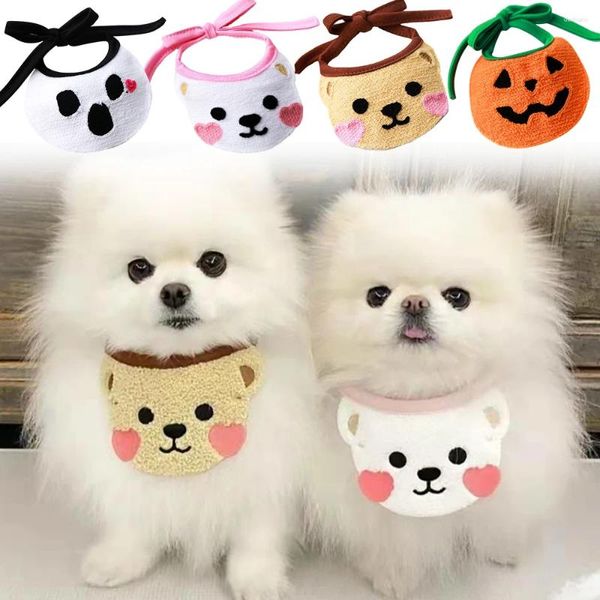 Abbigliamento per cani collare per animali domestici asciugamano gatto accessori tessuti a mano rotonda per cabina per bavagie per cani per Halloween