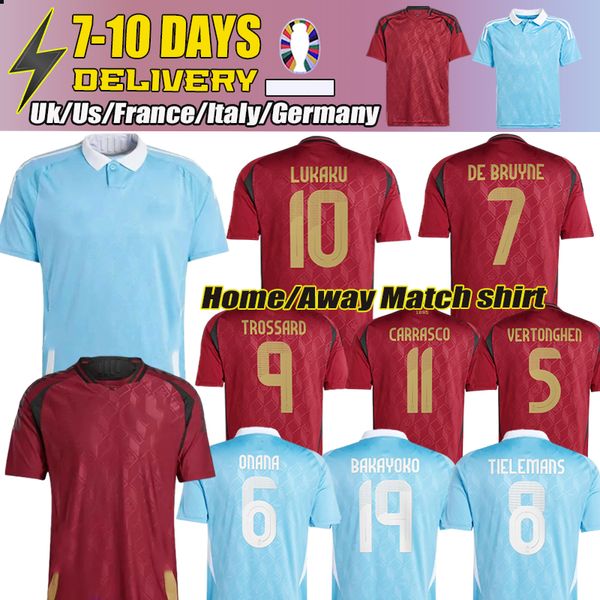 Belgien 24 Fußball -Jersey de Bruyne Lukaku Doku Modric National Football Shirt 2025 Männer Kids Kit Home Away Away Carrasco Tielemans Bakayoko Trossard