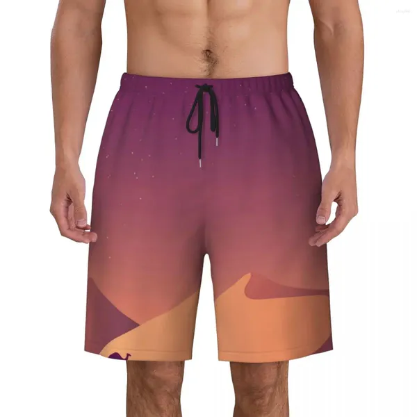 Shorts maschile da uomo Desert cammelli Casual Trunks Stampa paesaggistica Quick Dry Sports Awear Qualità Plussure Short Short Pants Short