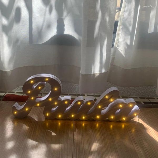 Figuras decorativas Nome de LED personalizado Light Bar de letra personalizada Sinalização do quarto Casamento