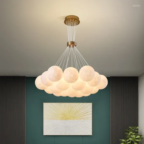 Lampadari lampadari a sfera in vetro glassati nordici per decorazioni per soggiorno a bolla a pendente a pendente lampada a sospensione decorativa interna
