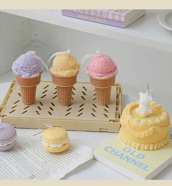 5pcs Mumlar Ev Dekoratif Mumlar Icecream Kokulu Mumlar Set Düğün Centerpieces için Ücretsiz Nakliye Gıda Mumları