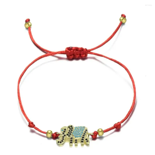 Charm Armbänder kubische Zirkonia Kristall Süßes Elefantenarmband Frauen 2024 Fashion Cz Stones Schöne tierische rote String Lucky Schmuck