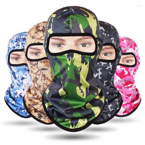 Camas de ciclismo S93 Camuflagem máscara facial completa Capuz de capa de capa tática de caça tática Balaclava Bike Outdoor Winter Hat Wax Hat