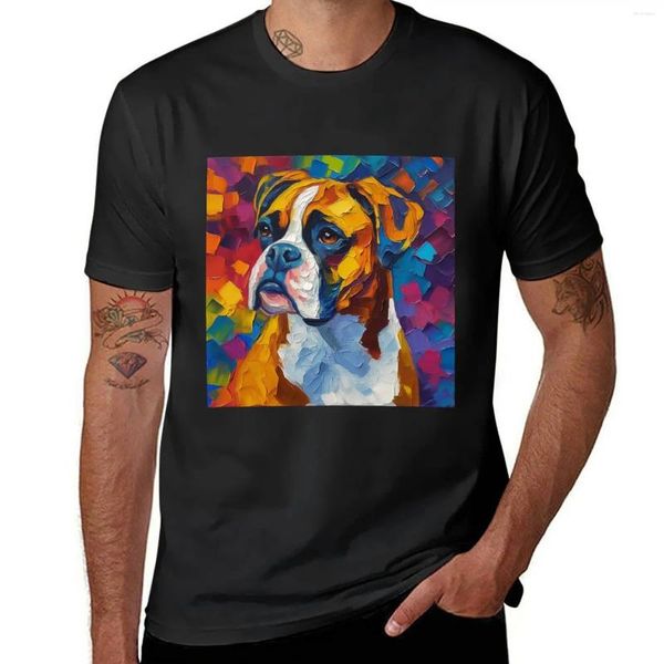 Polos da uomo Gioia della maglietta per cani Boxer Hippie Clothes Edition Graphics Black T Shirts for Men