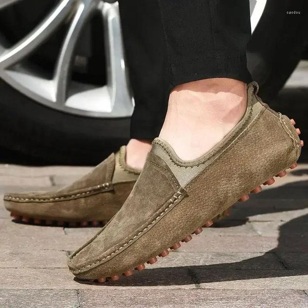 Casual Shoes Luxus Männerleder atmungsaktivem Sommer vielseitiger Moccasins Koreanische Laobers im koreanischen Stil