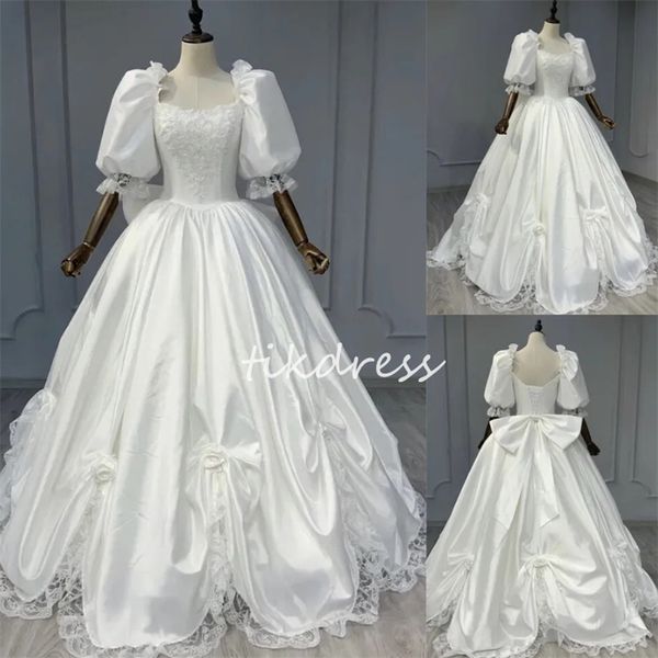 Abiti da sposa Fantasy Victorain 2024 Sleeve sfogate abiti da sposa elfo medievale 3d floreali in pizzo abito da sposa corsetto con prua 1800 cosplay vestiti de nolia