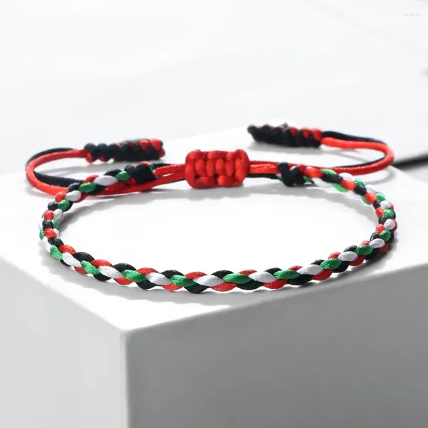 Braccialetti Link Fashion Red Green Black White Rope Bracciale intrecciato Handamde 4 8mm Bracciale regolabile per le donne per donne gioielli