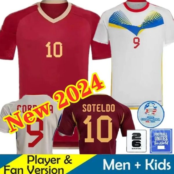 2024 2025 Venezuela Soccer Trikots Nationalmannschaft Soteldo Sosa Rincon Cordova Casseres Bello Ja.Martinez Rondon Osorio Machis 24 25 Fußball -Hemd Copa America Amerika