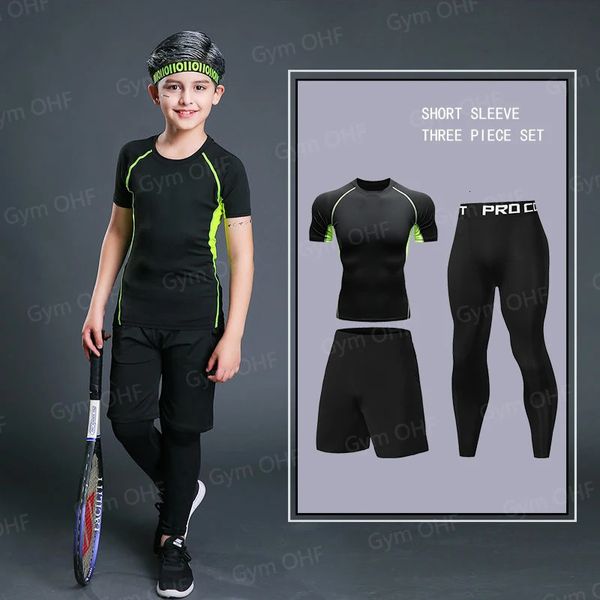 Shirt a compressione per bambini ragazzi Sport da allenamento sport maga