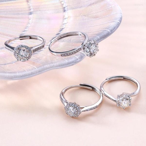 Anelli a grappolo KRKC Big Wedding Engagement Diamond Ring Set Jewelry Women 925 Sterling Silver VVS Moissanite ovale