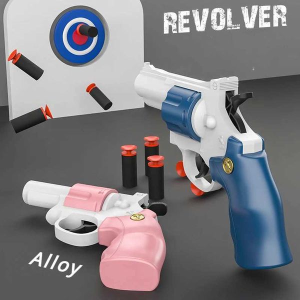 Waffenspielzeug Spielzeugpistole Revolver Pistol Manual Manual Soft Bullet Foam Blaster Handfeuerwaffe Armas für Kinder Kinder Erwachsene Schießspiele T240513