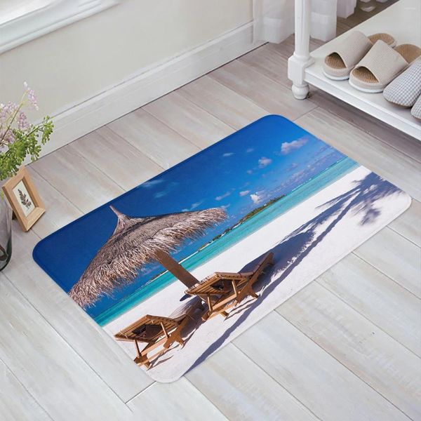 Teppiche Seaside Landschaft Weißer Sand Strand Ozean Eingangs Fußmatte Küchenmatte Teppich Wohnzimmer Home Flur Teppiche Badezimmertürmatten