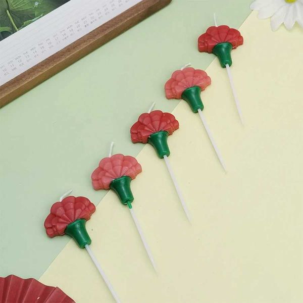 5pcs Kerzen heißer Verkauf 5pcs Romantische Valentinstag Blumen Kerzen Hochzeitstorte Dekoration Rote Blumen Rosenkerzen Kerzen