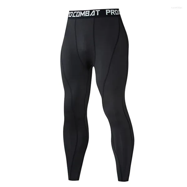 Calças ativas de ioga masculino Black Fitness Leggings Basketball Compression Bottoms