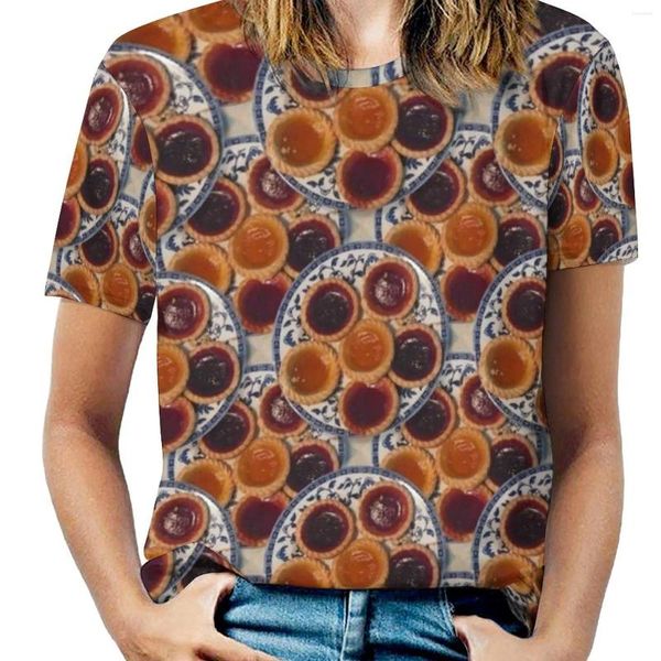 Crostate di marmellate per magliette da donna per sempre (pattern) maglietta femminile primavera e estate Pullover a scoreggio in torta. Pastries